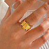 304 Stainless Steel Open Cuff Rings for Women WG56251-01-2
