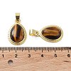 Natural Tiger Eye Pendants G-M405-05G-04-3