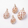 Electroplate Spiral Shell Pendants X-BSHE-L036-04-1
