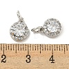 Brass Micro Pave Clear Cubic Zirconia Pendants KK-P275-30P-3