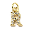 Initial Letter Brass with Cubic Zirconia Charms KK-Q814-26R-G-1