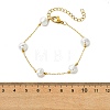 Oval ABS Plastic Pearl Beads Link Bracelets BJEW-JB14041-01-4