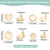 16Pcs 4 Style Electroplated Brass Stud Earring Findings KK-BBC0007-05-2