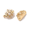 Christmas Brass Pave Clear Cubic Zirconia Slide Charms KK-G465-39G-2