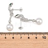 Snake Brass Micro Pave Cubic Zirconia Stud Earrings EJEW-K249-13P-5