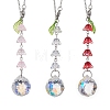 3Pcs 3 Colors Glass Lily of the Valley Pendant Decorations HJEW-JM01972-1