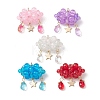 Glass Bead & Stainless Steel Pendants PALLOY-MZ01308-01-1