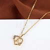 Brass Rose Flower Heart with Letter Pendant Cable Chain Necklaces FS-WG42461-01-2