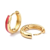Brass Enamel Hoop Earrings KK-P205-09G-02-3