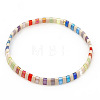 Vintage Bohemian Glass Tila Beaded Beach Stretch Tile Bracelets OP4703-5-1