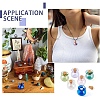 8Pcs 8 Colors Lucky Bag Shape Glass Cork Bottles Ornament AJEW-YW0002-18-6