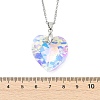 Clear AB Faceted Glass Heart Pendant 304 Stainless Steel Cable Chain Necklaces for Women NJEW-JN06176-4