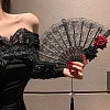 Plastic Lace Vintage Folding Fans PW-WG00BE2-01-2