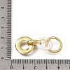 Natural White Shell and Brass Micro Pave Clear Cubic Zirconia 3 Ring Linking Rings KK-C262-05B-G-3