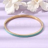 304 Stainless Steel Enamel Hinged Cuff Bangles for Women SA-CBAC920-15G-01B-1