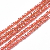 Electroplate Glass Beads Strands X-GLAA-F079-A-FR18-1
