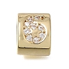 Brass Micro Pave Clear Cubic Zirconia Beads CU-CBAA19F-01G-G-1