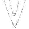 Alloy Crystal Rhinestone Double Layer Necklaces PW-WGE57FA-03-1