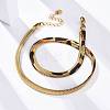 Brass Flat Snake Chain Necklaces NJEW-Z059-01G-02-4