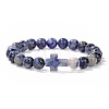 Natural Sodalite Round Beads Stretch Bracelets YG0612-4-1