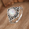 Alloy with Plastic Imitation Opal Finger Rings FS-WG4C942-05-2