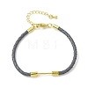 3MM Braided Round Imitation Leather Cord Bracelet Making MAK-S075-01G-2