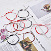 4 Sets 4 Colors Alloy Baseball Braided Bead Bracelets Set BJEW-AN0001-40-7