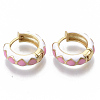 Brass Huggie Hoop Earrings EJEW-S209-05-4