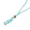 Braided Waxed Cord Empty Macrame Pouch Slider Necklace Making FIND-C061-01A-1