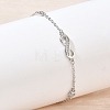 Brass Micro Pave Clear Cubic Zirconia Infinity Link Bracelets KK-CBA6980-27P-3