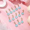 26Pcs Flat Round with Letter A~Z Alloy Enamel Pendant Decorations HJEW-JM02563-2