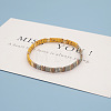 Glass Seed Bead & Brass Beads Stretch Bracelets for Women GJ3337-5-1