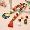 Beadthoven 120Pcs 6 Style Polygon Painted Natural Wood Beads WOOD-BT0001-11-12
