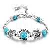 Natural Turquoise Bead Bracelets PW-WGFCF02-01-1