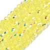 Electroplate Transparent Glass Beads Strands EGLA-K015-18F-1