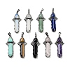 Natural & Synthetic Mixed Gemstone Sword Big Pendants G-Q163-08AS-1