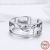 925 Sterling Silver Cuff Rings RJEW-FF0010-11AS-3