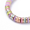 Handmade Polymer Clay Heishi Beads Stretch Bracelets BJEW-JB05300-03-2