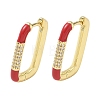 Brass Micro Pave Cubic Zirconia Hoop Earrings KK-CBA98BA-01G-A-4