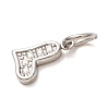 304 Stainless Steel Micro Pave Clear Cubic Zirconia Charms CU-CBAB6EC-22P-2