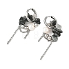 Natural Eagle Eye Stone Chips Drop Earrings EJEW-TA00817-04-4