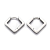 304 Stainless Steel Rhombus Huggie Hoop Earrings STAS-J033-08P-2