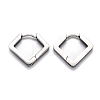 Tarnish Resistant 304 Stainless Steel Rhombus Huggie Hoop Earrings STAS-J033-08P-2