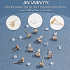12Pcs Brass Micro Pave Clear Cubic Zirconia Stud Earring Findings KK-DC0001-28-4