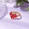 Heart Glass Seed Beads Stretch Rings for Women RJEW-MZ00028-01-2