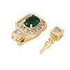 Brass Micro Pave Cubic Zirconia Box Clasps KK-P291-36G-2