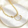 Brass Textured Cable Chain Necklaces NJEW-A042-12G-01-4