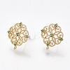 Brass Stud Earring Findings LS-KK-T038-491B-1