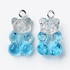 Transparent Resin Pendants X-RESI-R429-31A-2