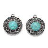 Synthetic Turquoise Pendants PALLOY-TAC0044-58AS-3